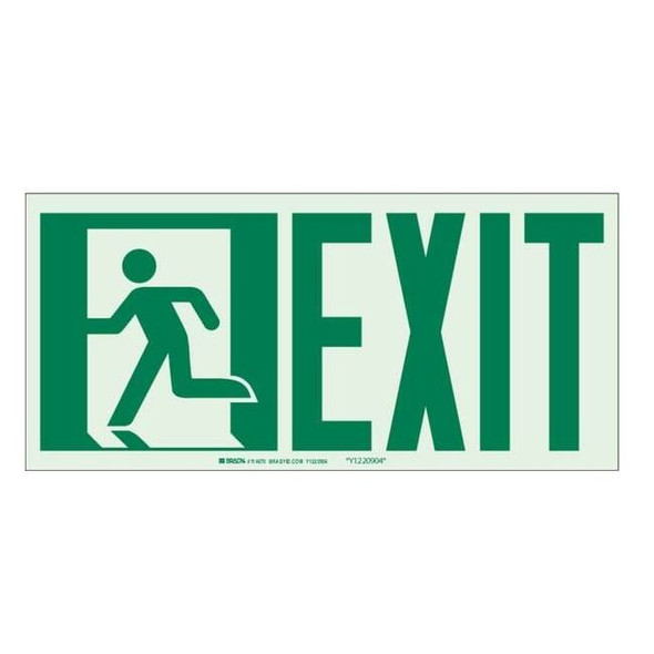 Brady Exit Sign, Polyester, 15" W, 7" H, Exit, White 114670
