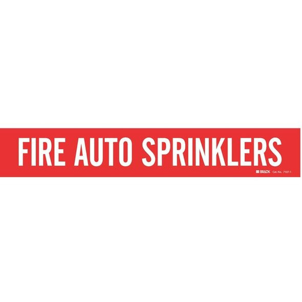 Brady Pipe Mrkr,Fire Auto Sprinklers,2 1/4in H 7107-1 Brady Pipe Mrkr,Fire Auto Sprinklers,2 1/4in H 7107-1