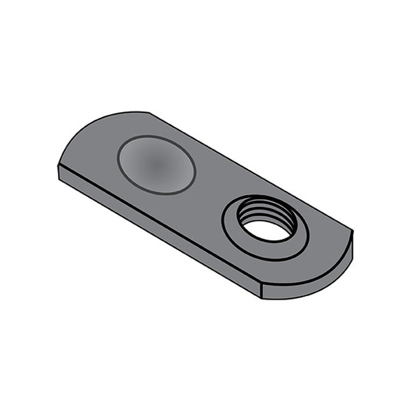 Tab Weld Nut, #10-24, Steel, 0.453 in Wd, 0.827 in Lg, 0.097 in Ht, 1000 PK