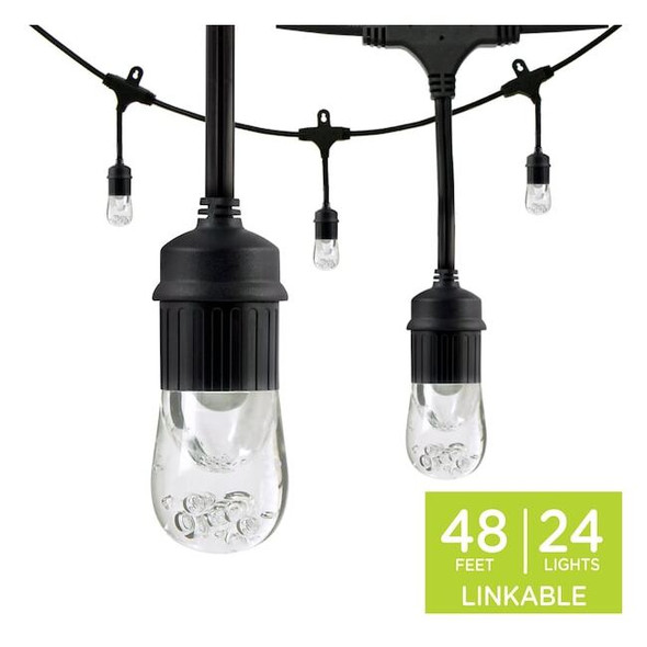 Enbrighten Cafe Lights,48 ft.,24 Bulb 31664