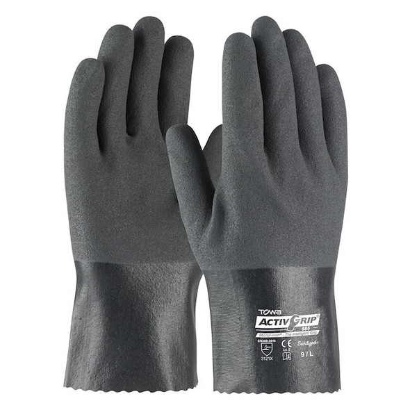 Pip Gloves,Chemical Resistant,Gray,L,PR 56-AG585/L