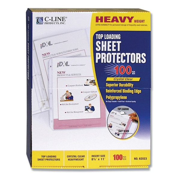 C-Line Products Sheet Protector,Clear,2",PK100 62023