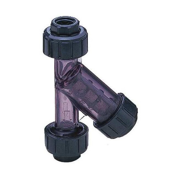 Asahi Y Strainer, 1/2 in Pipe, Socket/Threaded, PVC, 150 psi 1257005