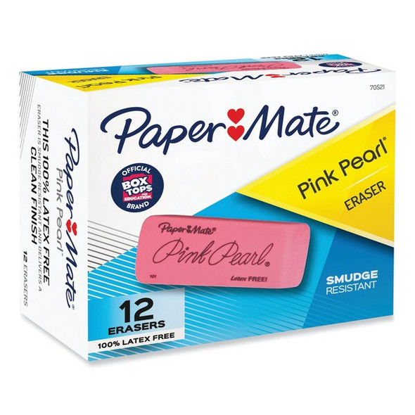 Paper Mate Pink Pearl Eraser,Large,PK12 70521