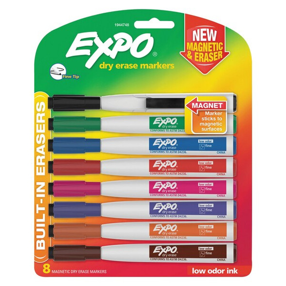 Expo Magnetic Dry Erase Marker,Fine Bull,PK8 1944748