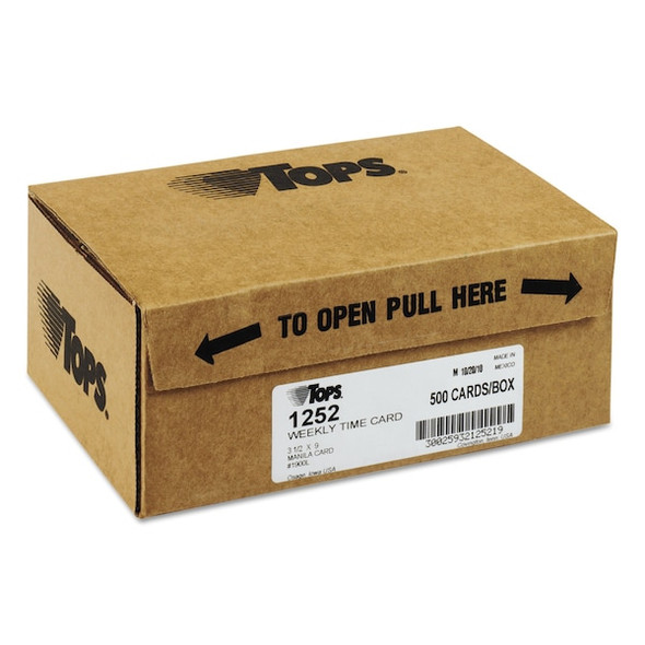 Tops Time Card for Acroprint and Lathem,PK500 1252