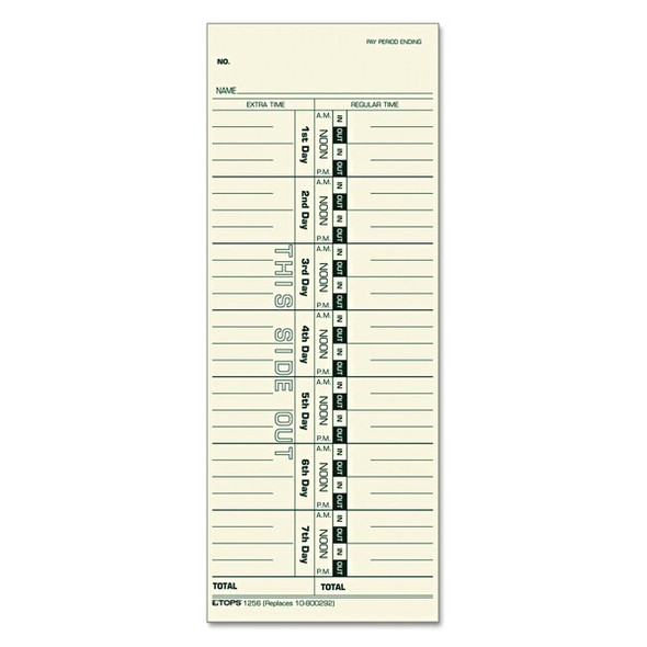 Tops Time Card 3.5x9,500/Box,PK500 1256