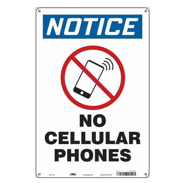 Safety Sign, 18 in H, 12 in W, Aluminum, Vertical Rectangle, English, 472Z86