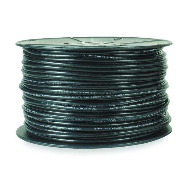 Carol Coaxial Cable,18 AWG,Black,PVC C5886.41.01
