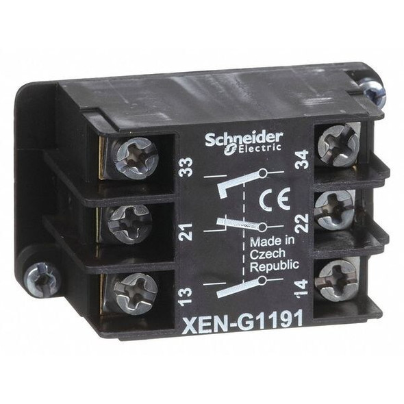 Schneider Electric Contact Block, Black, 2NO/1NC, 22 mm XENG1191 Schneider Electric Contact Block, Black, 2NO/1NC, 22 mm XENG1191
