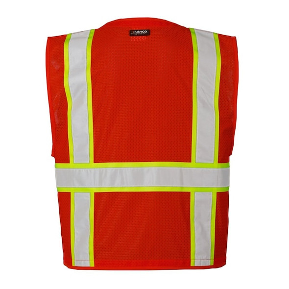 Kishigo High-Visibility Vest,Zipper,Red,L/XL B103-L-XL