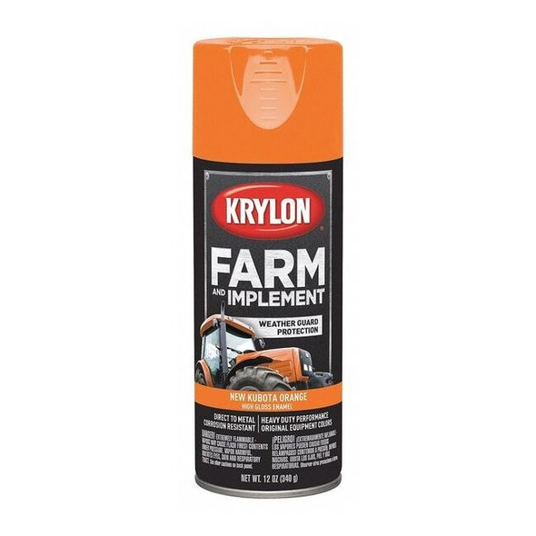Krylon Spray Paint, Kubota Orange, High-Gloss, Solvent, 12 oz K01954008