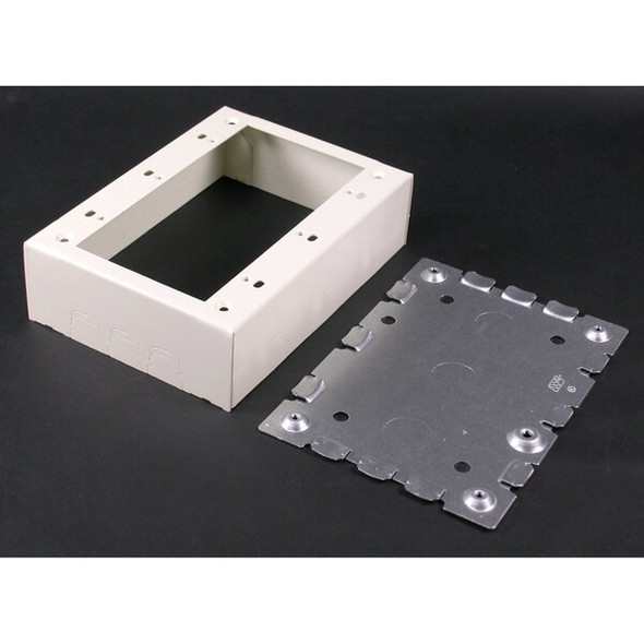 Wiremold Three Gang Box Fitting,Ivory,Steel V5748-3
