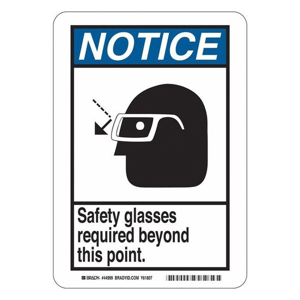 Notice Sign, 10 in Height, 7 in Width, Plastic, English
