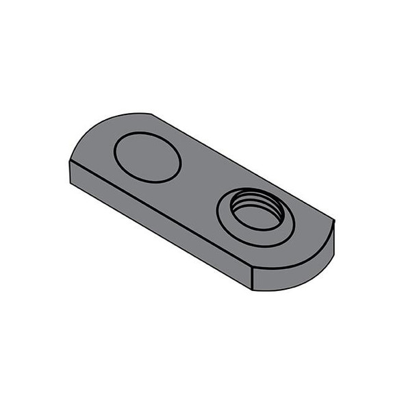 Tab Weld Nut, #10-24, Steel, 0.453 in Wd, 0.64 in Lg, 0.098 in Ht, 1000 PK