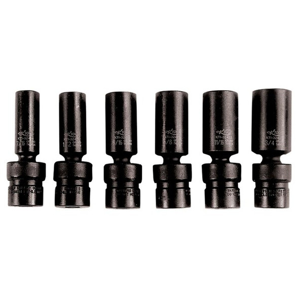 K-Tool International Flex Deep Impact Socket Set,3/8"Dr,6pcs. KTI-32400 K-Tool International Flex Deep Impact Socket Set,3/8"Dr,6pcs. KTI-32400