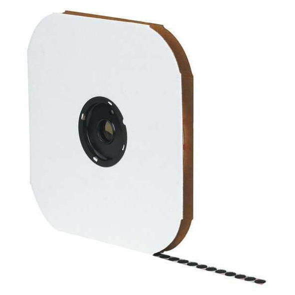 Reclosable Fastener, Disc, Rubber Adhesive, 7/8 in, Black, 900 PK