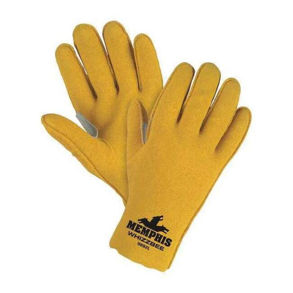 Coated Gloves, Vinyl, Textured, Full, 0 Abrasion Level, Yellow, S 1 PR