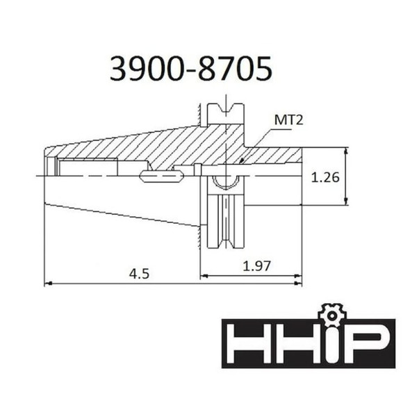 Hhip BT40 V-Flange To MT2 Drill Chuck Arbor 3900-8705
