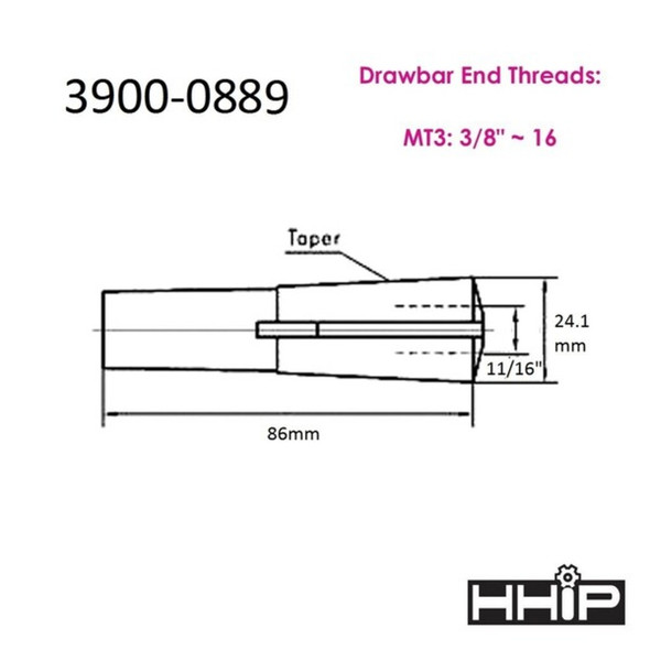 Hhip MT3 11-16" Round Collet 3900-0889