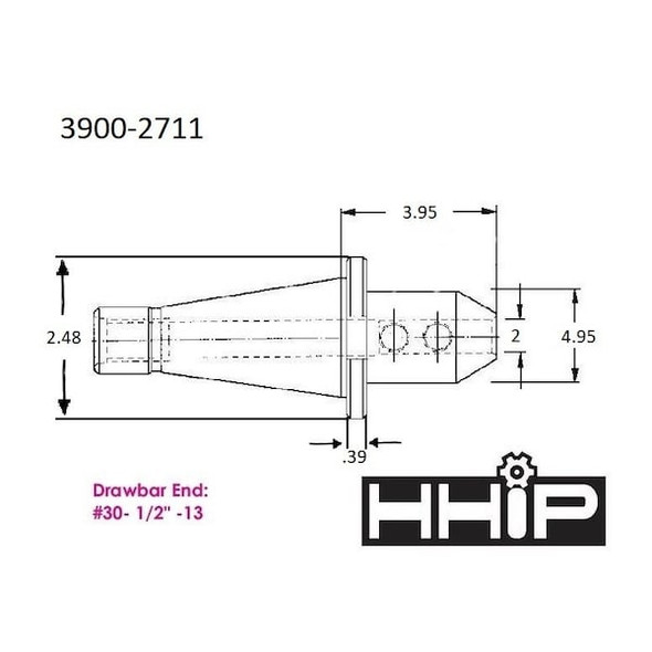 Hhip No 40 NMTB X 2" End Mill Holder 3900-2711