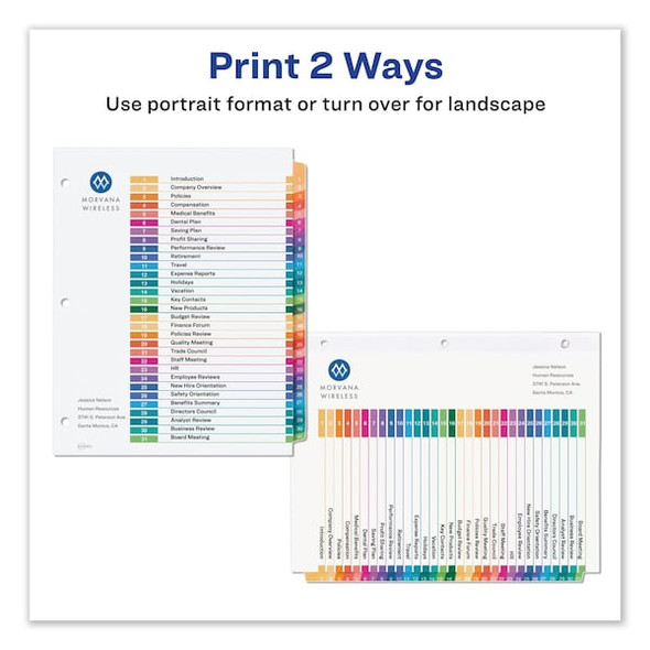Avery Dennison Index,Binder,Letter,Assted,PK31 11129