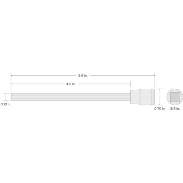 Tekton 3-8 Inch Drive x 1-8 Inch Long Hex Bit Socket SHB12400