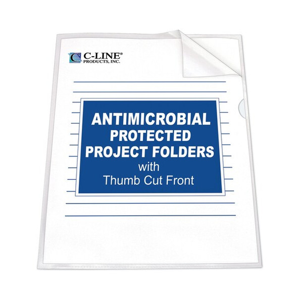 C-Line Products Project Folders,Antimicrobial,Clear,PK25 62137
