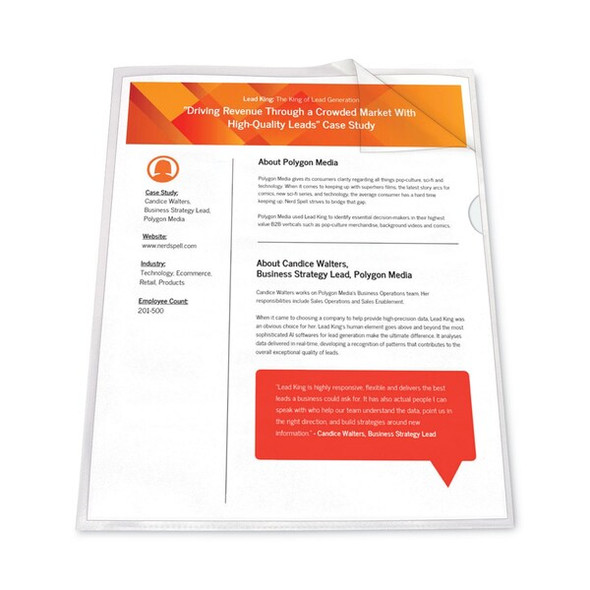 C-Line Products Project Folders,Antimicrobial,Clear,PK25 62137