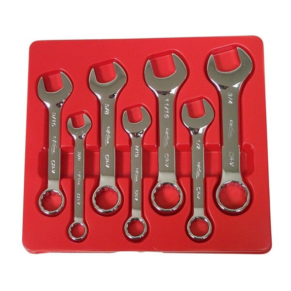 K-Tool International Hi Polish SAE Shrt Cmbo Wrench Set,7pcs. KTI-41200