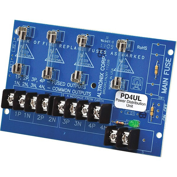Altronix Power Dist Module 4 Output Fuse PD4UL