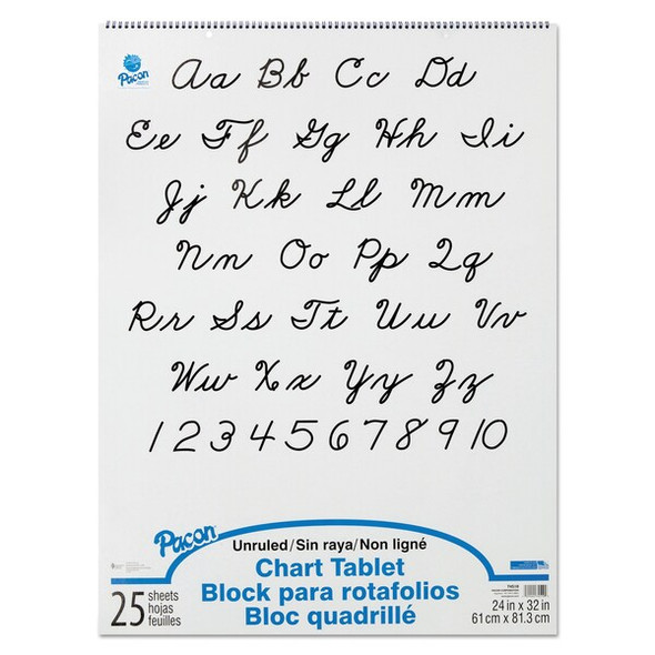 Pacon Chart Tablets,Unruled,24"x32",White 74510