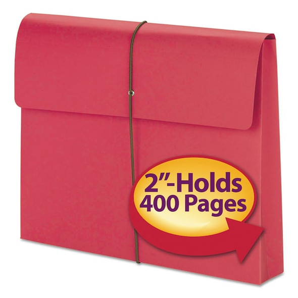 Smead Wallet,2",Elastic Cord,Red,PK10 77205