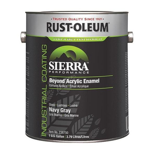 Rust-Oleum Interior/Exterior Paint, Glossy, Water Base, Navy Gray, 1 gal 238750