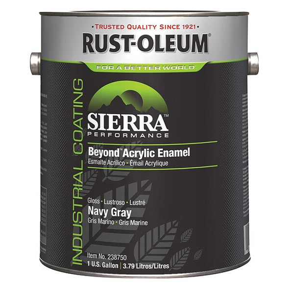 Rust-Oleum Interior/Exterior Paint, Glossy, Water Base, Navy Gray, 1 gal 238750