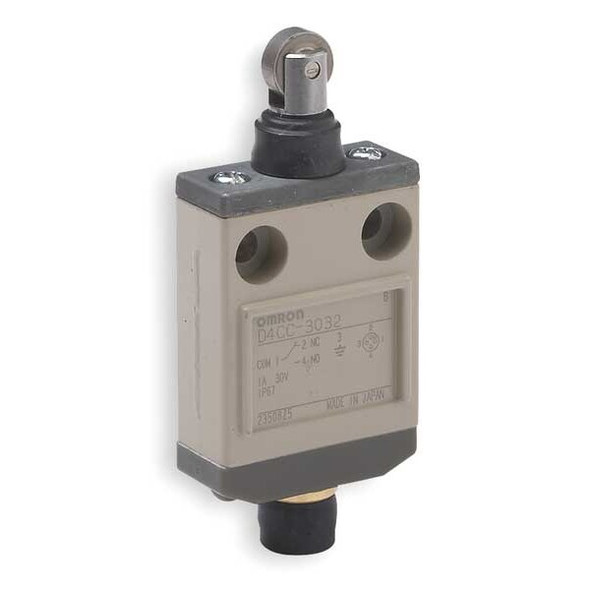 Limit Switch, Plunger, Roller, SPDT, Not Rated AC, Actuator Location: Top