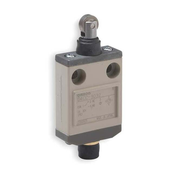 Limit Switch, Plunger, Roller, SPDT, Not Rated AC, Actuator Location: Top