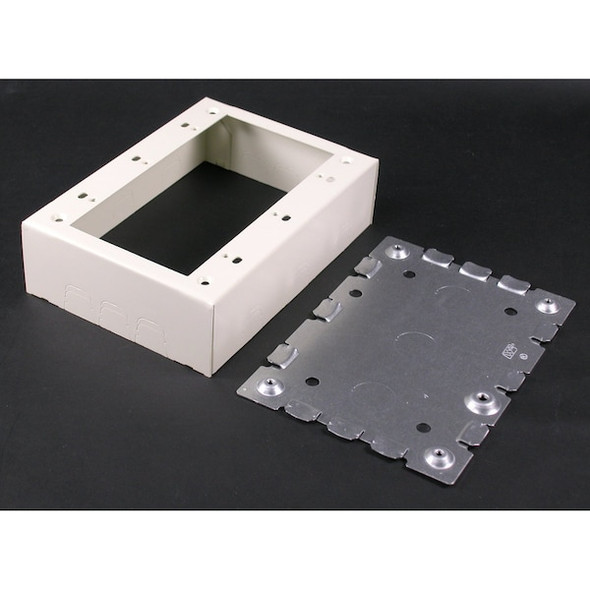 Wiremold Three Gang Box Fitting,Ivory,Steel V5747-3