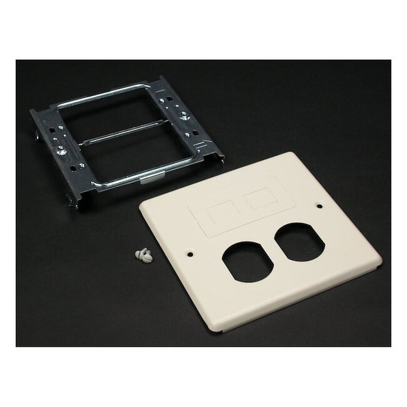 Wiremold Duplex Two Gang Cover Fitting,Gray,Steel G4047BF