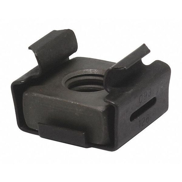 Cage Nut, 1/4"-20, Square Shape, Steel, Not Graded, Phosphate Finish, 25 PK