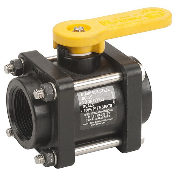 Banjo Manual 2-Way Ball Valve,NPT,Polypro V125 Banjo Manual 2-Way Ball Valve,NPT,Polypro V125
