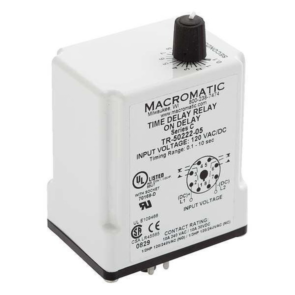 Macromatic SinFunTimeDelayRelay, 24VAC/DC, 8Pins TR-50528-12 Macromatic SinFunTimeDelayRelay, 24VAC/DC, 8Pins TR-50528-12