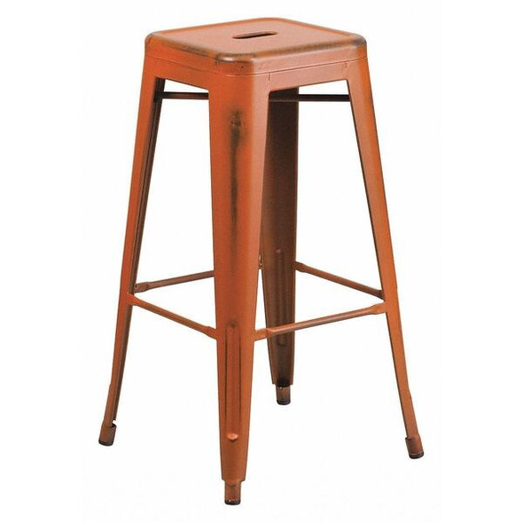 Flash Furniture Distressed Orange Metal Stool ET-BT3503-30-OR-GG