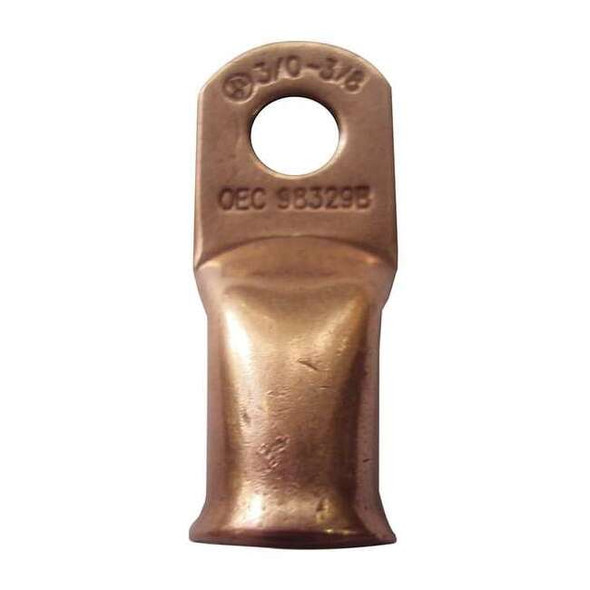 Westward Lug, 3/0ga, 1/2 In, Copper, Crimp/Solder, PK2 23YZ07