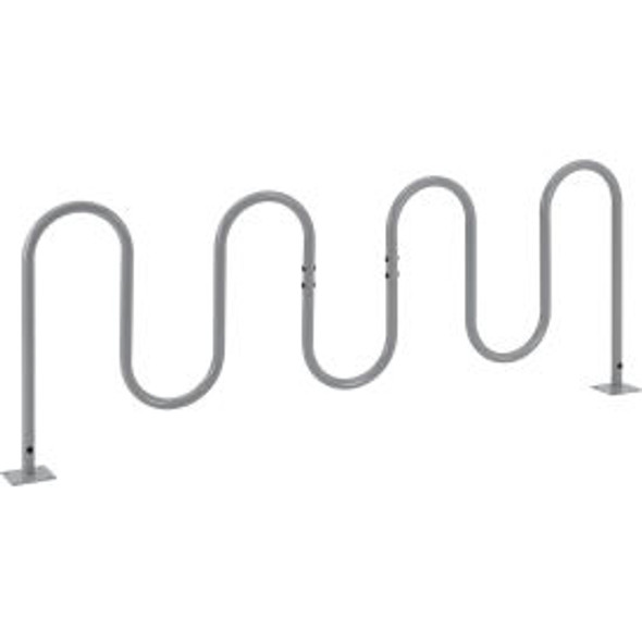 Global Industrial Wave Bike Rack 9-Bike Capacity Flange Mount Gray Global Industrial Wave Bike Rack 9-Bike Capacity Flange Mount Gray