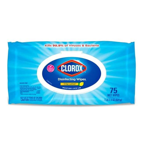 Clorox Disinfecting Wipes,75 ct,Soft Pack,PK6 31404