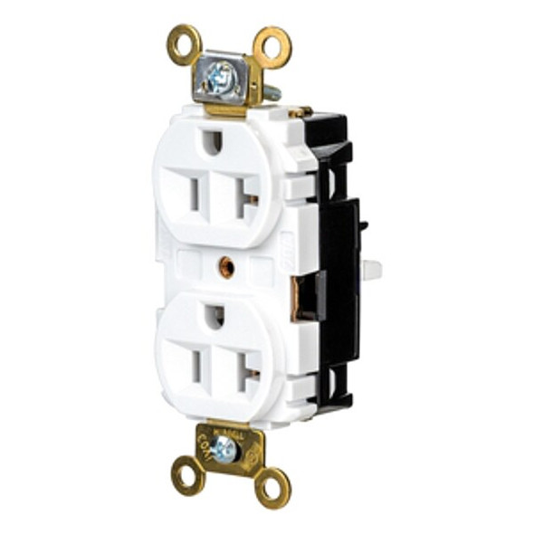 Hubbell Wiring Device-Kellems Receptacle,1 hp,125V AC,NEMA 5-20R HBL5362STW