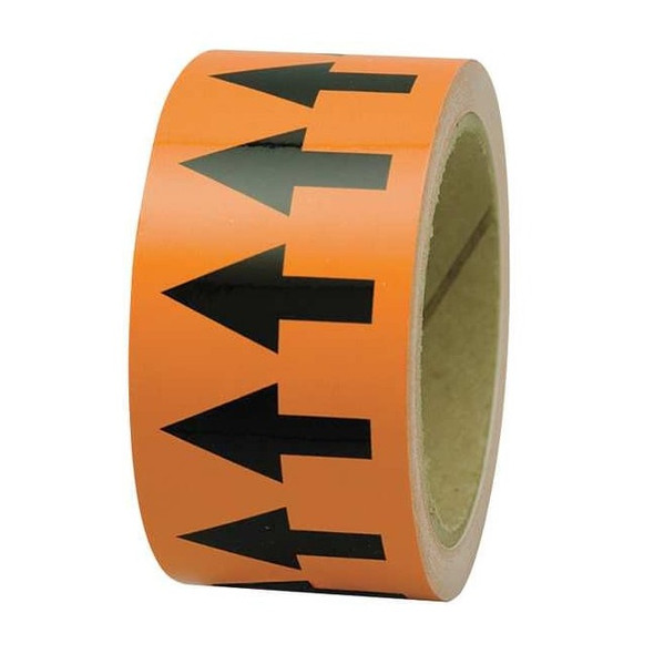 Incom Arrow Tape,Black/Orange,4 In. W, PMA453 PMA453
