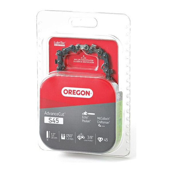 Oregon Saw Chain,12 In.,.050 In.,3/8 In. Pitch S45
