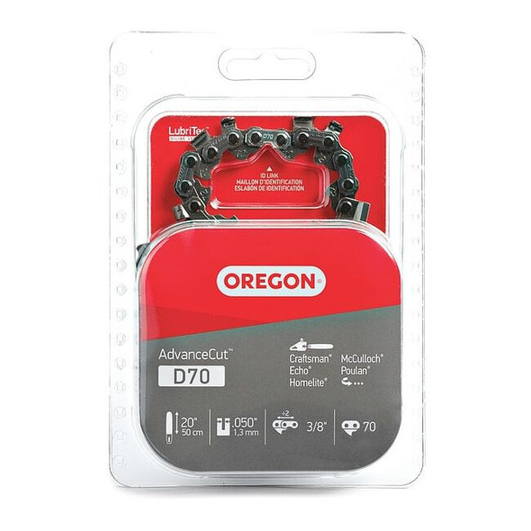 Oregon Saw Chain,20 In.,.050 In.,3/8 In. Pitch D70